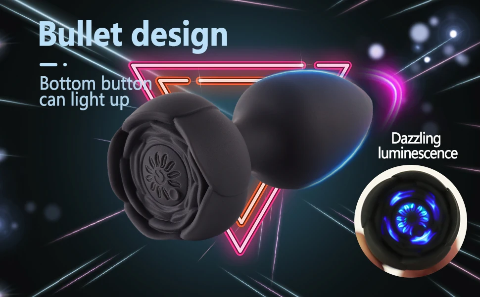 Rose Kauko-ohjattava Anustappivibraattori Seksilelut Miehille Naisille Homo G-piste Anaalivibraattorit LED-vilkkuva valo Eturauhaselle_voghion.com