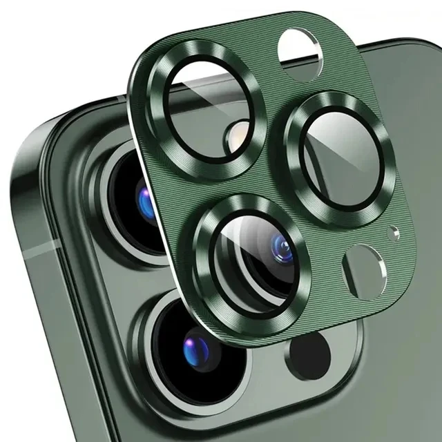 Enhanced Full Cover Metal Camera Lens Protector with Tempered Glass