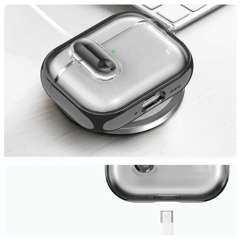 Transparent Electroplated Shockproof Earphone Case - Stylish Protective Cover