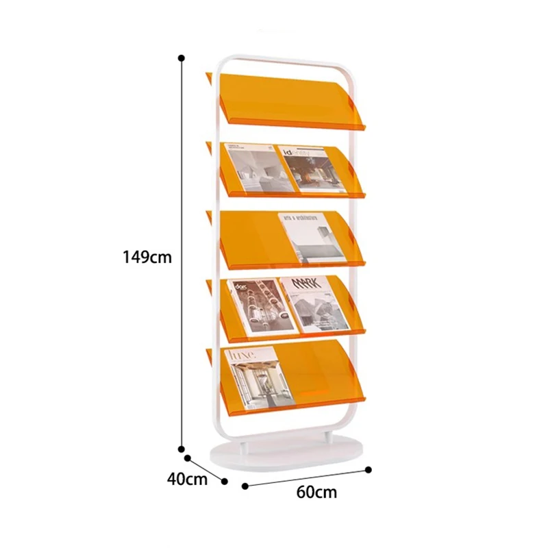 Nordic Acrylic Magazine Rack Floor Standing Office Sofa Side Minimalist Creative Bookshelf Display Organizer Furniture FYMR