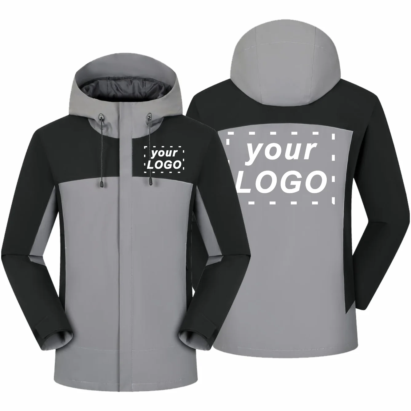 Winter Casual Windproof Hooded Down Jacket Printed Embroidery Company High Quality Men's Hiking Outdoor Jacket 4xl