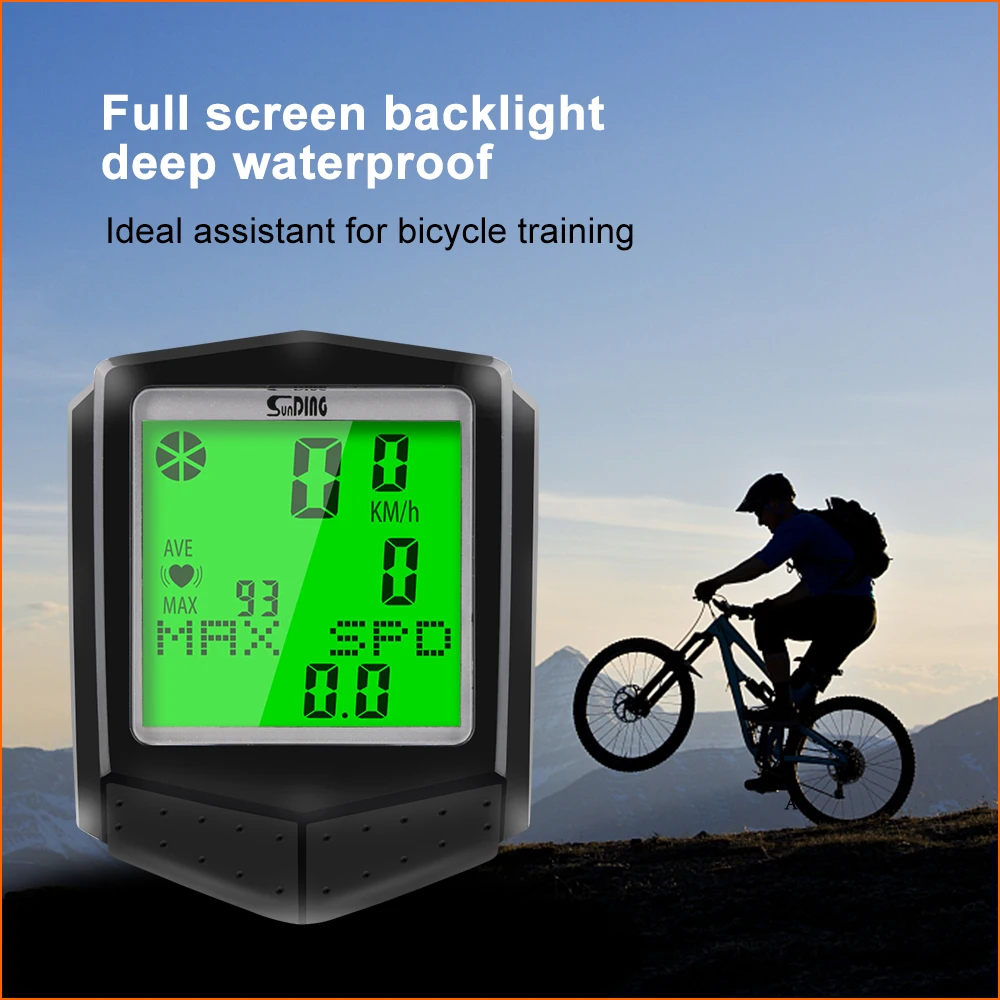 

Sunding Stopwatch 573C Wireless Bike Computer Odometer Cycle Speedometer Speed Cadence Sensor Bicycle Heart Rate Monitor