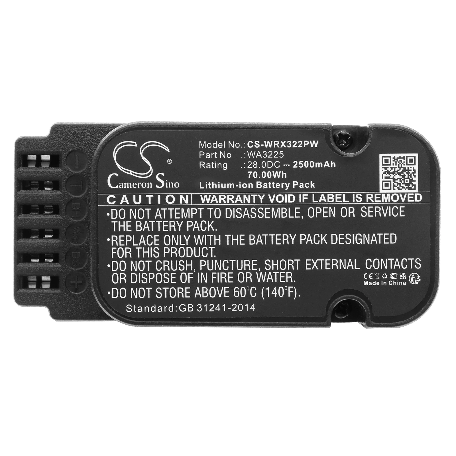 

GreenBattery CameronSino 2500mAh 28.0V 70.0Wh Lawn Mowers Li-ion Battery for Worx WA3225 WG757E Einhell 341393201850 GC-RM500