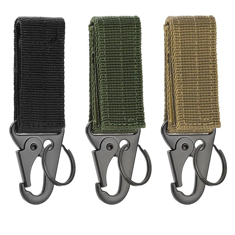 Tactical Molle Hook Webbing Keychain Key Ring Holder Hunting Gear