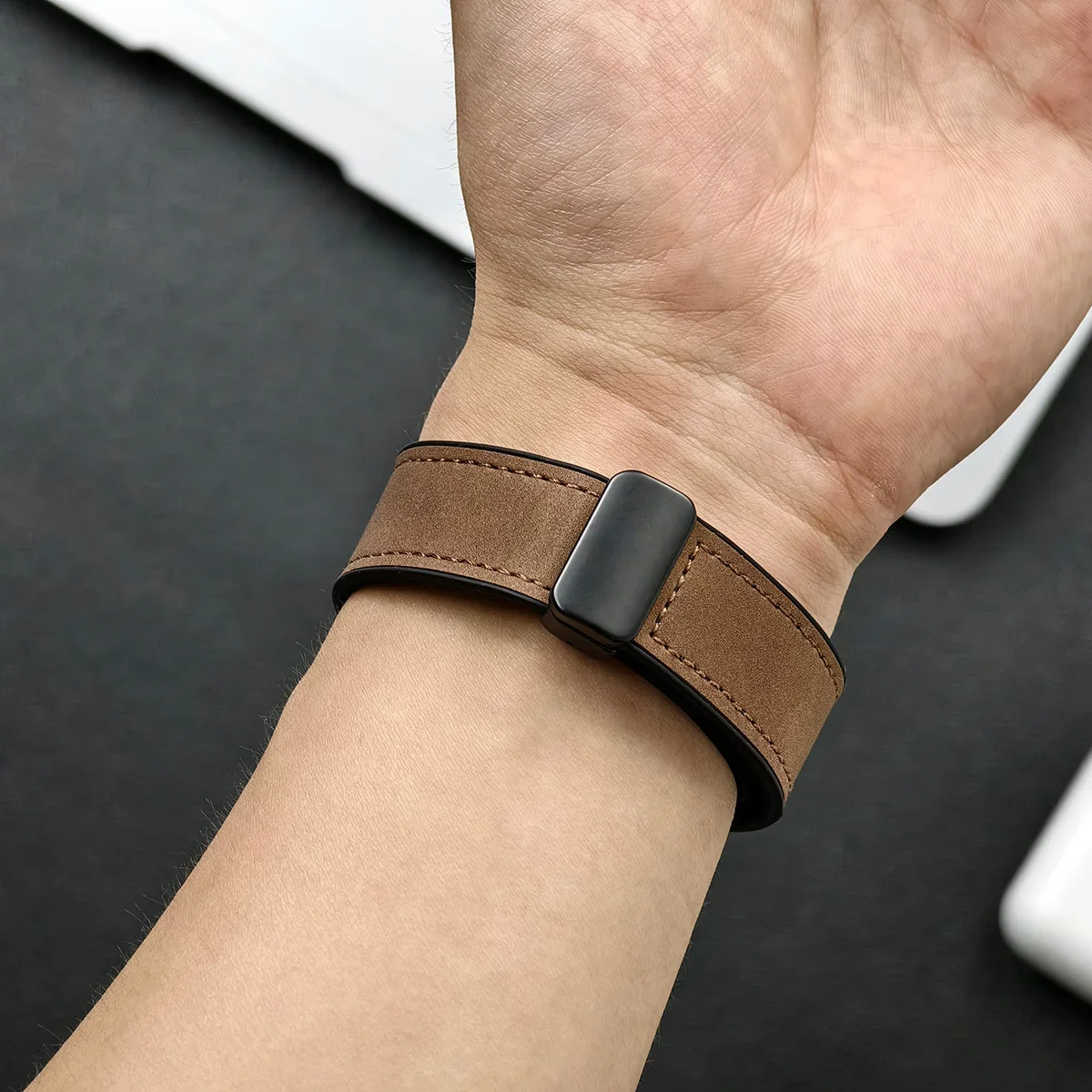 Premium Leather Silicone Sport Band – No-Gap Quick Release Watch Strap