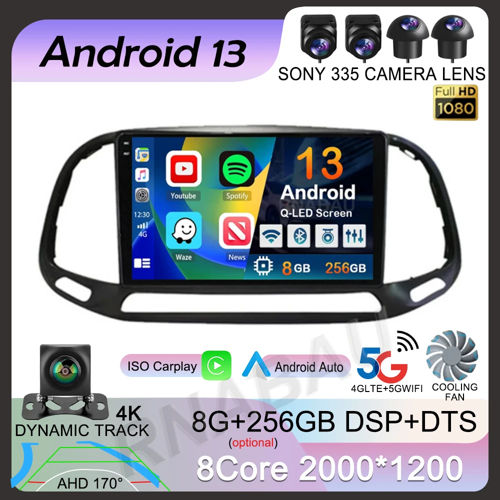 

Android 13 Carplay Auto Car Radio For Fiat Doblo 2015 2016 2017 2018 2019 Multimedia GPS Video Player Navigation Stereo 2din DVD