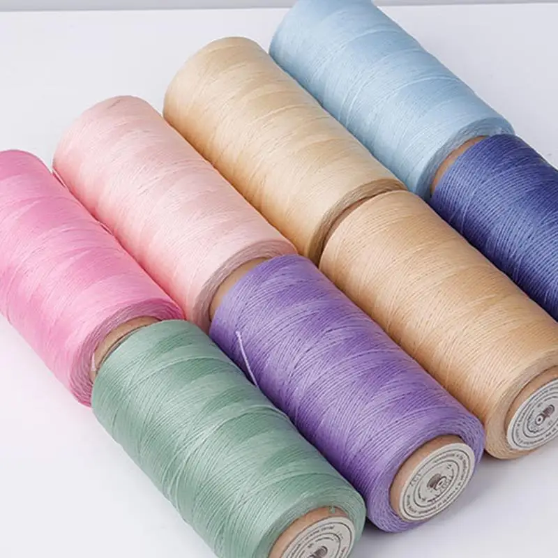 0.8mm 260M Leather Sewing Waxed 150D Thread Cord Hand Sewing DIY and Material Accessories Weave Rope Flat Waxed Line leather sewing tools