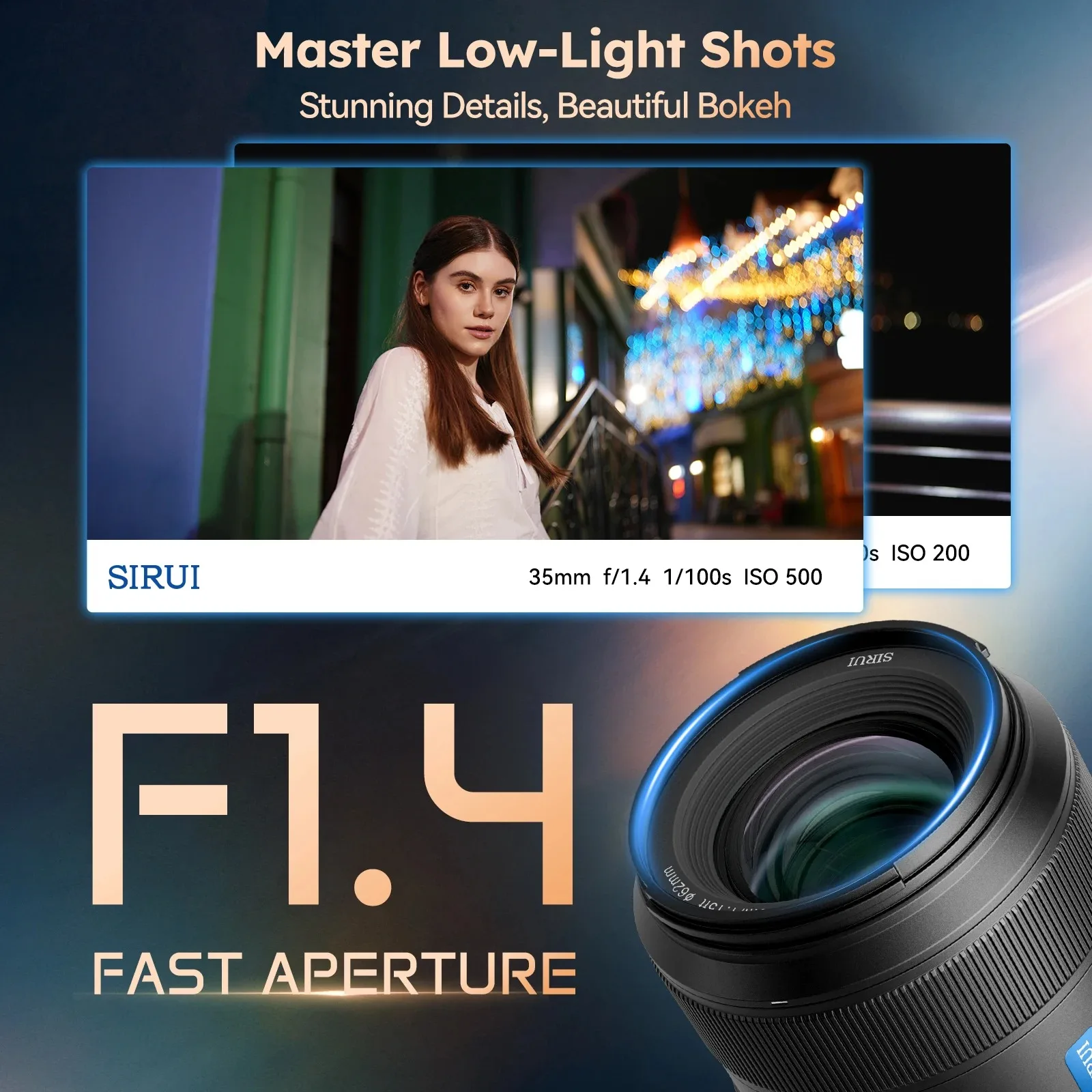 SIRUI AURORA 35mm 풀프레임 자동 초점 렌즈 F1.4 고속 조리개 렌즈 여행용 Vlog 비디오 카메라 렌즈 ( E X/Z/L 마운트용)