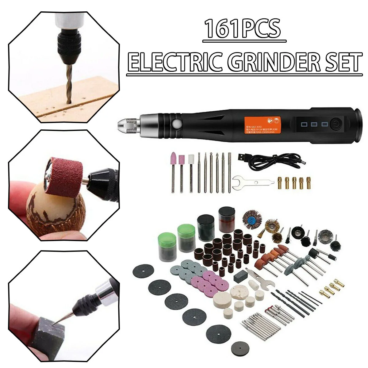 5000-10000-15000r Mini Grinder Engraver Pen Cordless Electric Grinder Set  Engraving Grinding Machine Polisher Electric Drill Kit