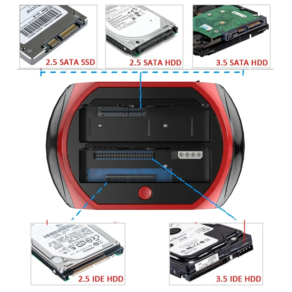 Adattatore SATA Per Disco Rigido HDD – Adattatore Di Rete Per Hard Disk Interno 2.5 E 3.5 Pollici, Supporta 1TB E 2TB, Colore Nero