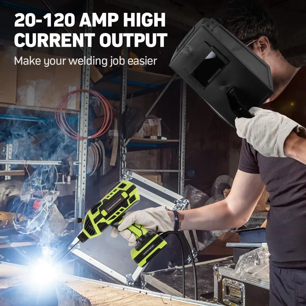 Handheld Welding Machine 110V Portable Welding Machine with IGBT Inverter 6 Variable Current Adjustment 20-120Amp ARC Welder Gun 2
