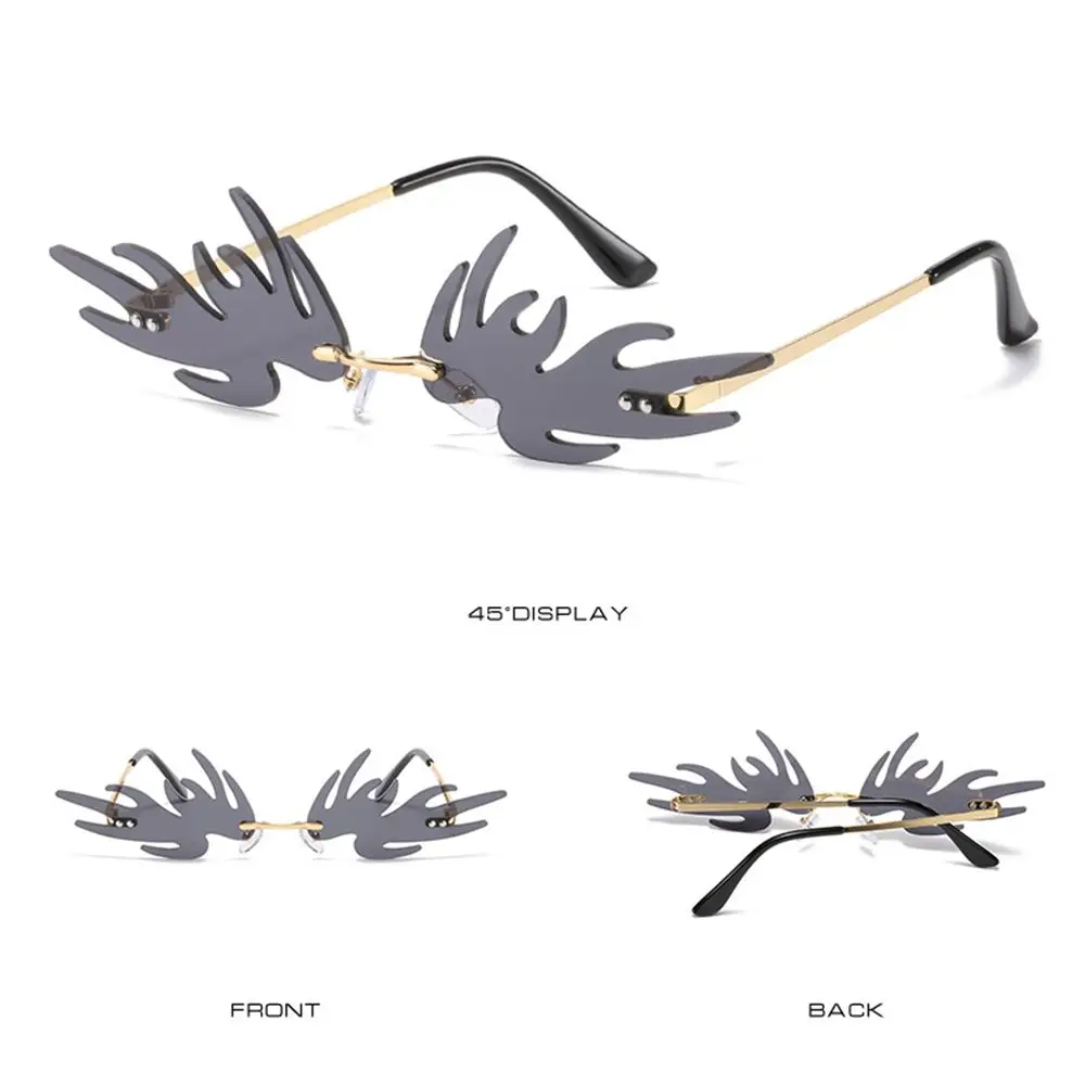 Funny Party Metal Frame Cosplay Fairy Wings Sunglasses Angel Wings Shape Rimless Sunglasses Sun Glasses