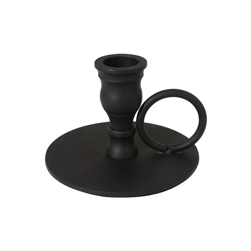 1PC Retro Candle Holder Simple Metal Handheld Candlestick Taper Candle Cup for Tabletop Party Wedding Christmas Home Decoration