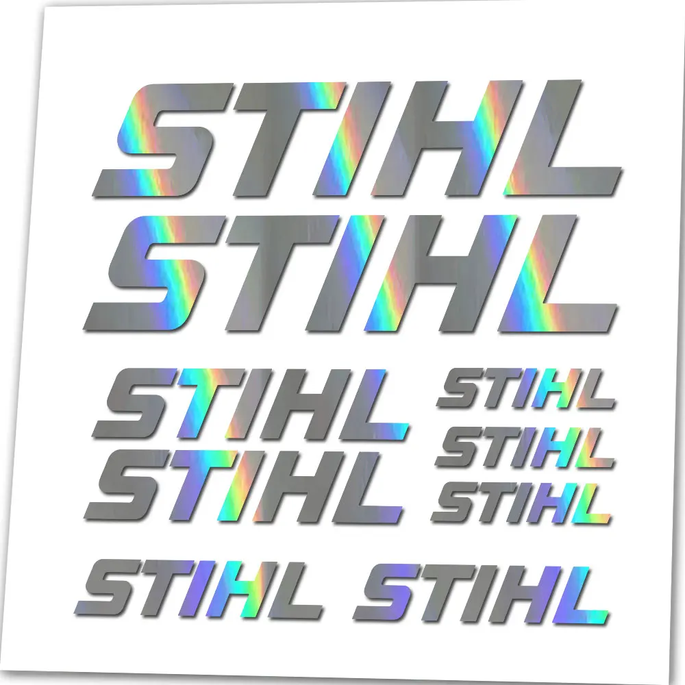 Set Di Decalcomanie Per Adesivi In Vinile Stihl Da 9 Pezzi-Motosega Combi Van Workshop Logo Style