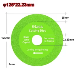 Diamond Glass and Tile Precision Cutting Disc, 22.23mm Arbor, Sharp Brazed Edge (125x22.23mm)