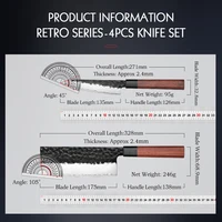 HEZHEN 1PC-5PC ชุดมีดครัว Chef Utility สแตนเลส 3 ชั้นเหล็กคอมโพสิต Santoku Nakiri อุปกรณ์ครัว 5