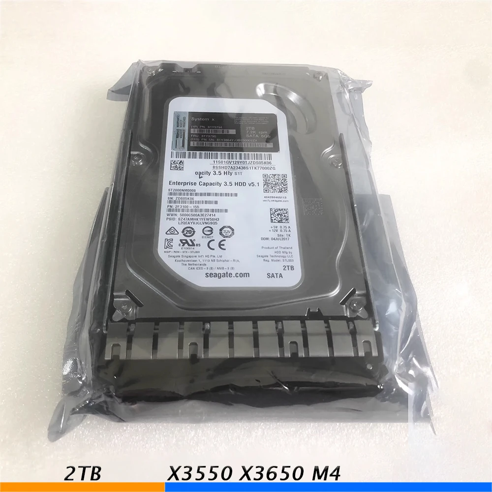 Per Dischi Rigidi Del Server Ibm 2Tb 7.2K 6Gb Sata 3.5 "81 Y9794 81 Y9795 81 Y3864