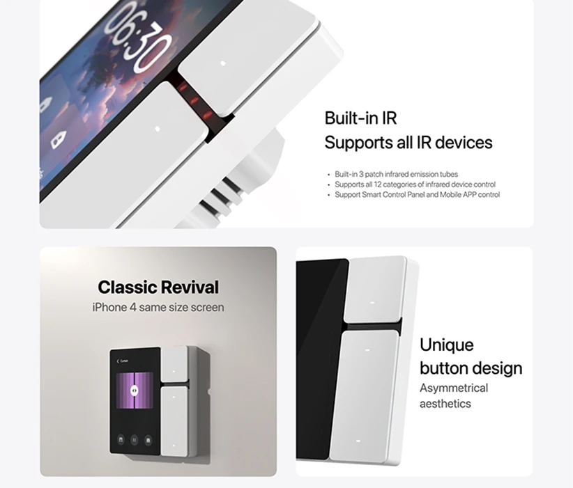 All-new 3.5 inch Tuya Smart Home Control Panel Built-in IR and BLE Mesh Gateway