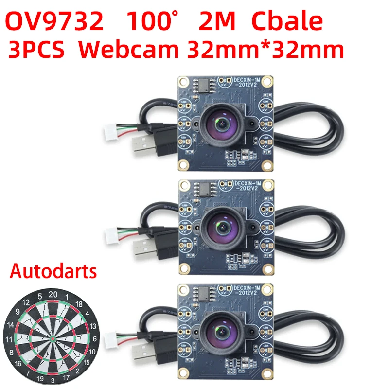 OV9732 1MP HD 720P 100 &deg; lens USB camera module 3pcs suitable for automatic dart scoring system and ATM