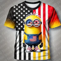 2024 New American Style Minions Childrens Tshirt Summer Boys/Girls Street Hip-Hop Short Sleeve Tops T shirt Minion Tshirt 2