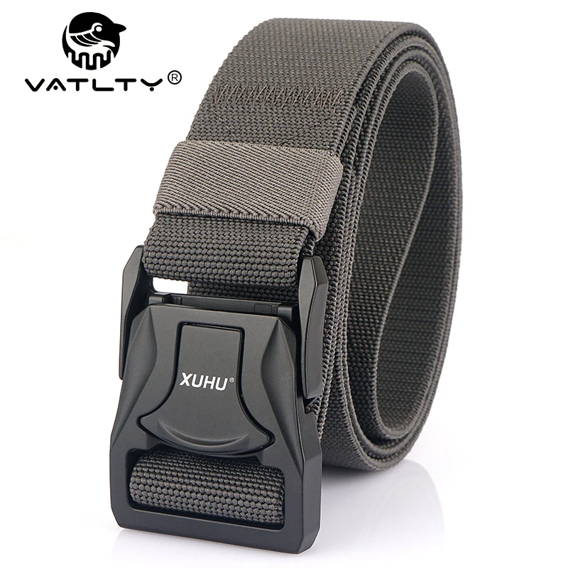 

2022 Convenient Men's Elastic Belt Matte Black Alloy Buckle Thick Nylon Stretch Girdles for Men Fishing Waistban cinto masculino