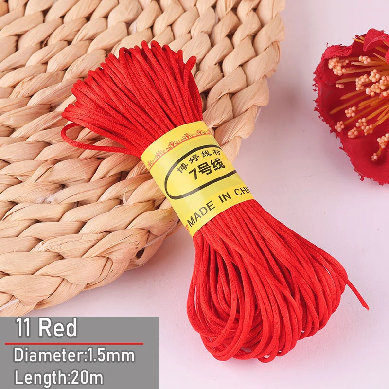 Bulk Nylon Satin Cord for DIY Knotting and Jewelry Making - 1.5mm Thickness