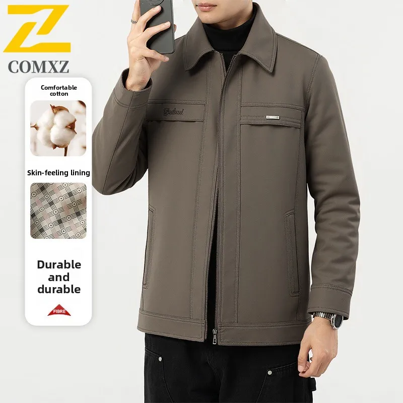 EIAO Men's Anti-Wrinkle Windbreaker  Spring Season Lightweight Business-Casual Coat Easy-Care Feature Washable Work Jackets 2025