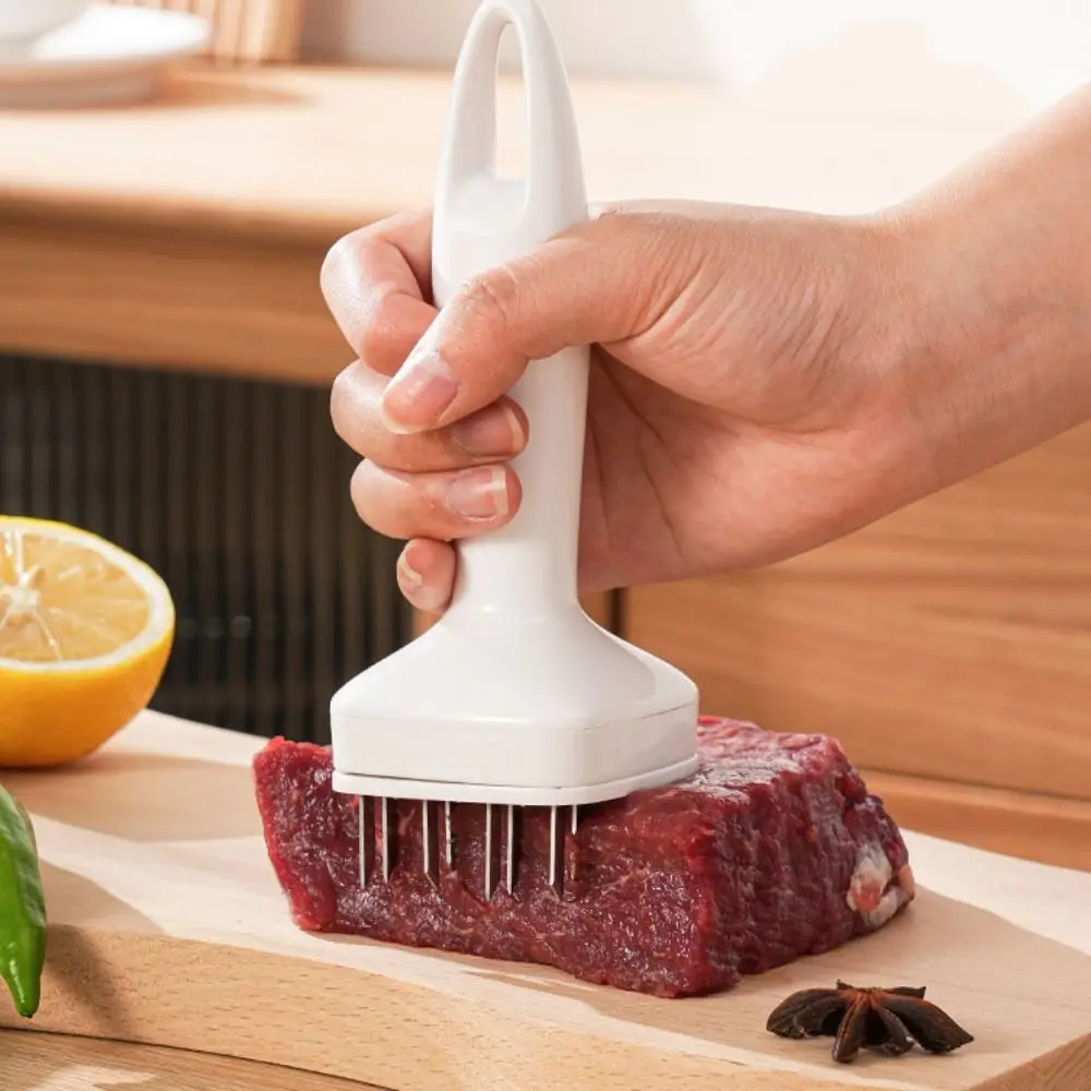 Meat Tenderizer Stainless Steel Needle Point Automatic Rebound Square Bottom 24 Steel Needles meat tenderizer