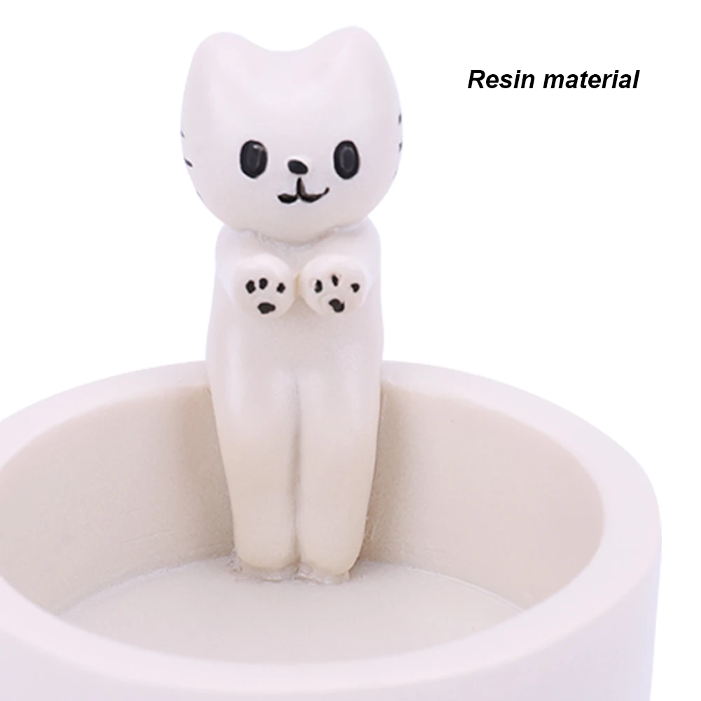 Cartoon Kitten Candle Holder Resin Tabletop Cartoon Cat Decor Creative Kitten Warming Paws Candlestick Gift For Cat Lover