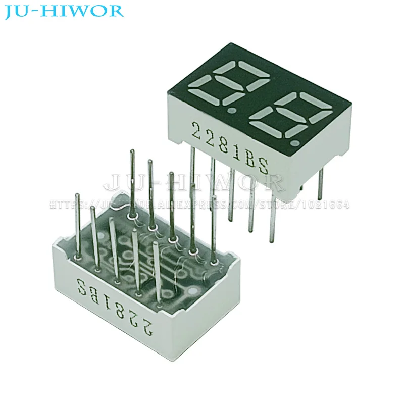 Led digital tube display 10pcs 2281AS 2281BS 2 Digits 7 Segment LED Digital Display Common Anode Cathode