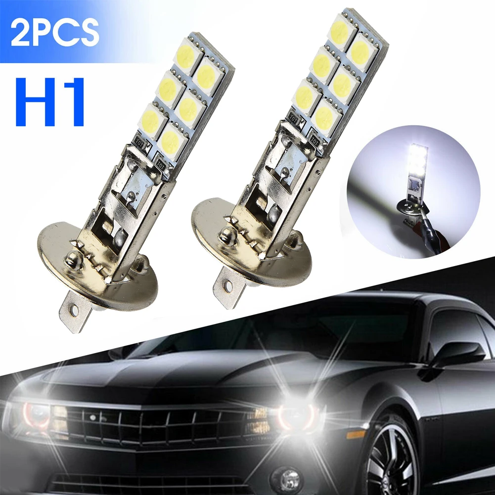 

2PC Car Headlight Bulbs NEW H1 6000K Super White 55W LED Headlight Bulbs Kit Fog Driving Light 12V-24V 12SMD Front Lamp