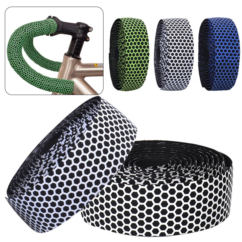 2pc Bicycle Handlebar Tape, Road Handlebars Tape,Cellular Style Silicone and EVA Waterproof Anti-slip Mountain Tape, Grip Bikes