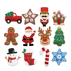 Children's DIY Animal Craft Kit - Creative Montessori Sewing and Felt Arts & Crafts Gift (Christmas style)