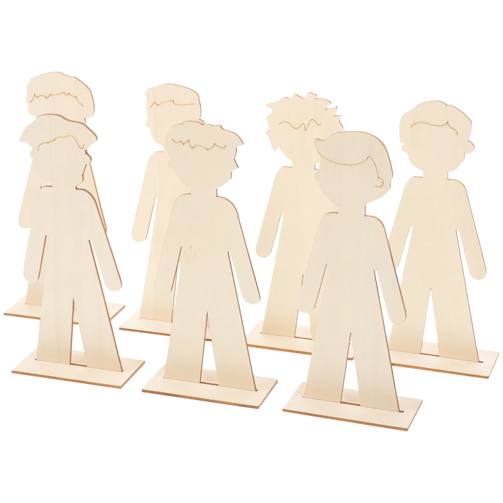 

Children's Handmade Wood Chips Graffiti Wooden Slices People Cutouts Shapes for Crafts Tags Unfinished Labels