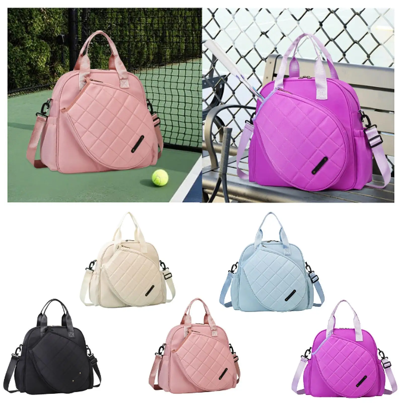 Sport Bag for Tennis and Badminton Large Portable Tote Shoulder Bag for Adults Gym Use