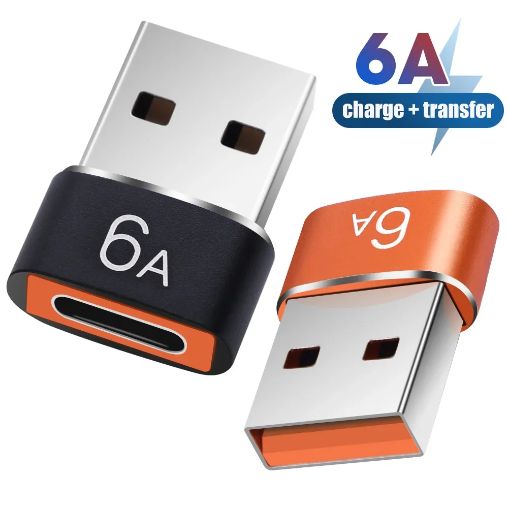 USB To Type C Adapter 6A USB To Type C OTG Adapter USB USB-C Male To Micro Type-c Female Converter For Macbook Samsung S20 USBC OTG Connector