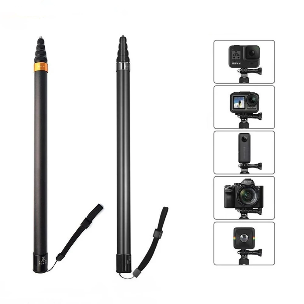 Insta360 X3 X4 액세서리 DJI Action5 4 Gopro13 12 스포츠 카메라 슈퍼 롱 셀카 스틱 용 2.9M 탄소 섬유 셀카 스틱