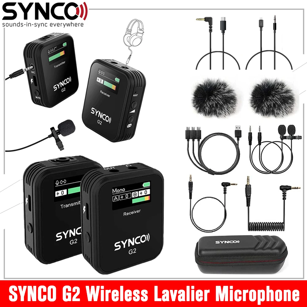 Synco G2 A2 G2 A1 G2A1 G2A2 2.4G Microfono Lavalier Wireless Per Smartphone Fotocamera Vlogging Streaming Youtube Vs Rode Go Ii