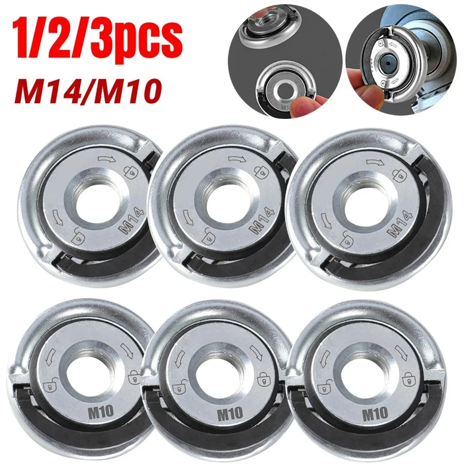 Angle grinder electric angle grinder electric grinder 3-1pcs M14 M10 For 100 Type angle grinder quick release self-locking grinder pressing plate flange nut power chuck tools