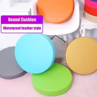 New Synthetic Leather Round Cushion Sofa Chair Stool Seat Foam Cushion Chair Pads Office Vehicles Home Waterproof 1