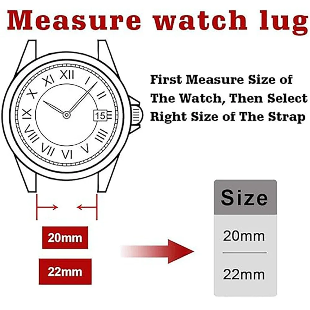 Nylon Loop Watch Strap, 20mm 22mm Band, Fitness Correa Bracelet