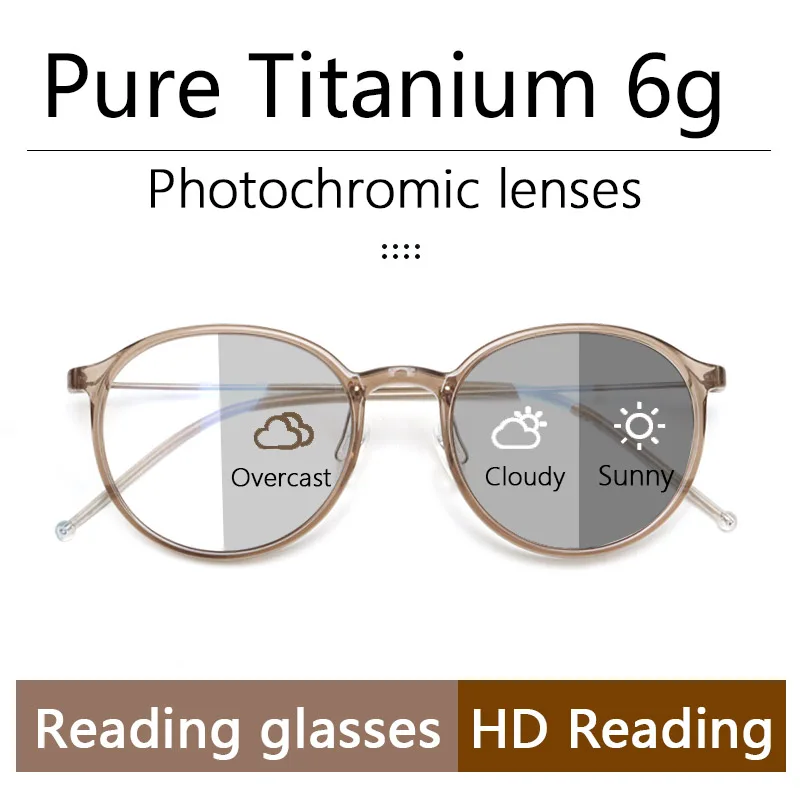 PhotochromicReadingglassesLightweightTR90FrameFlexibleTitanium