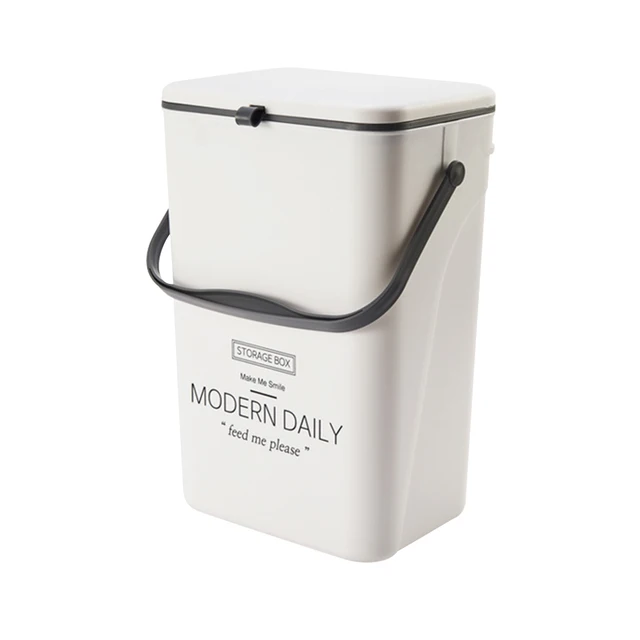 7/12L Garbage Can Wall Mounted Garbage Container with Lid Hanging Trash Bin Large Capacity for Kitchen Counter Top Or Under Sink 2