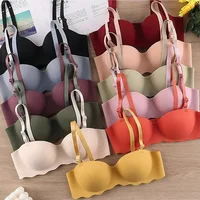 Sexy Bras Push Up Seamless Underwear Women Solid Color Wireless Lingerie Feamle One-pieces Gather Convertible Straps Brassiere 1