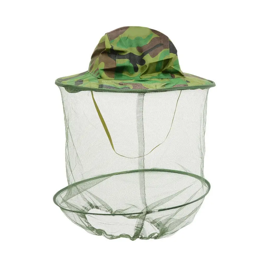 Camouflage Anti Mosquito Bee Hat With Net Mesh Head Fisherman Beekeeping Cover Protect Hat Face Beekeeping Mask Camping Tool E6C4