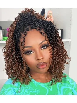Yanky Twist Crochet Hair 8 Inch 1/7 Packs Bohemian Passion Twist Spring Mini Twist Crochet Hair for Black Women Synthetic Hair 1