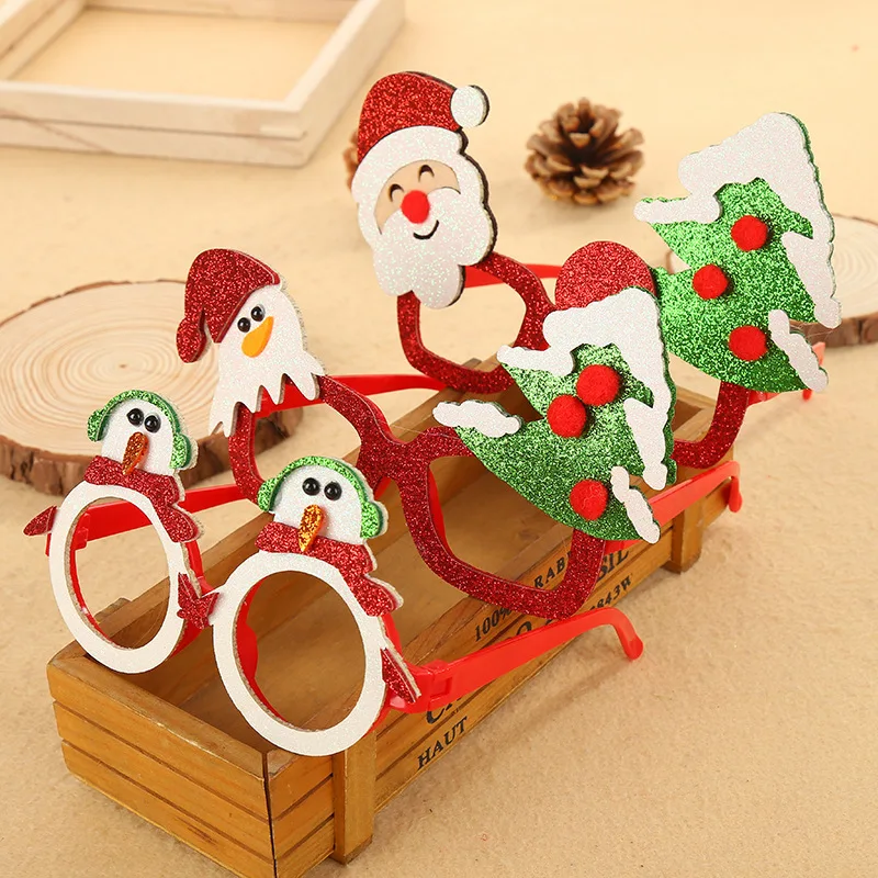 Christmas Glasses Decorative Kids Xmas Party Costume Accessory Photo Props Christmas Party Decoration Cosplay Glasses