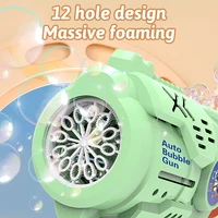 12 Hole Children's Astronaut Bubble Machine Fully Automatic Handheld Bubble Blowing Gun without Battery and Bubble Water 6