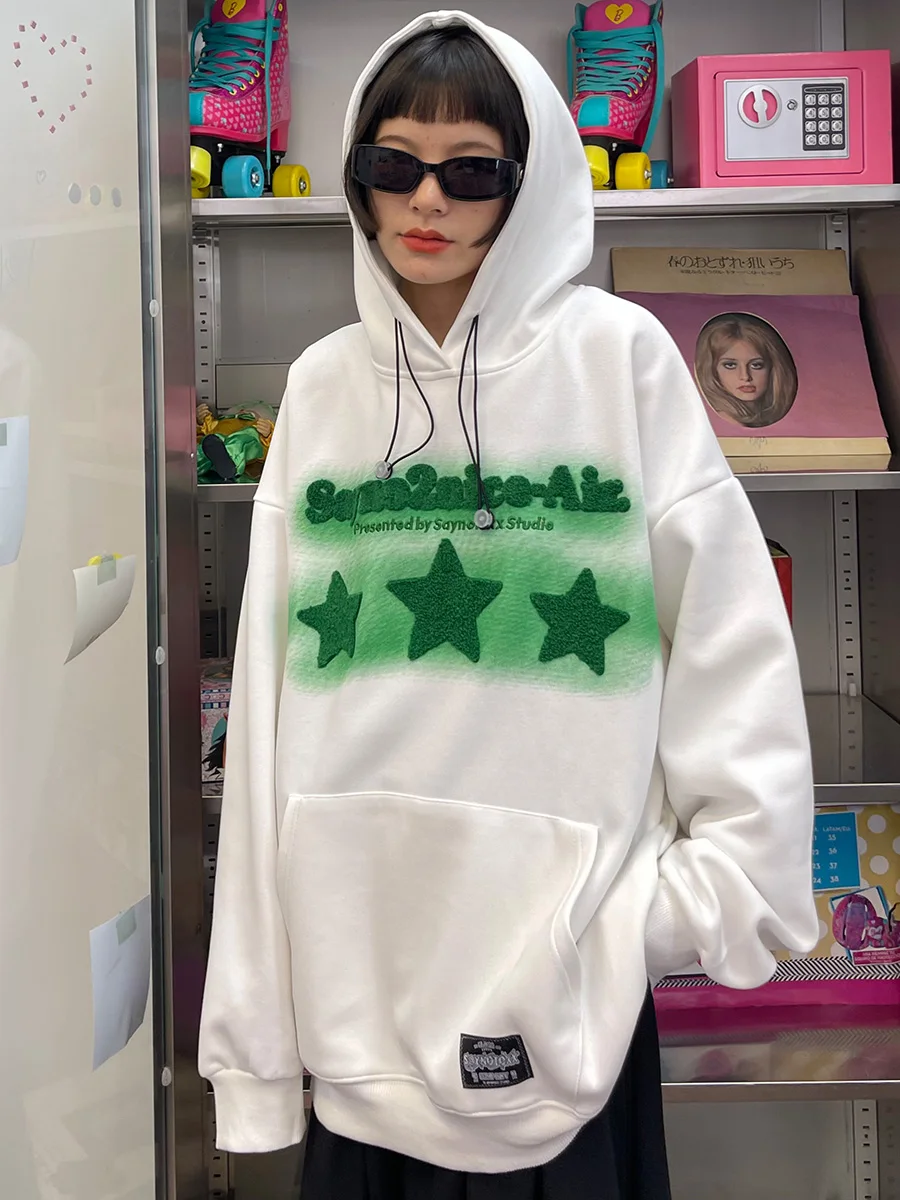 star-embroidery-hooded-sweatshirts-for-women-2023-autumn-new-loose-blouse-american-street-versatile-top-trend-hoodies