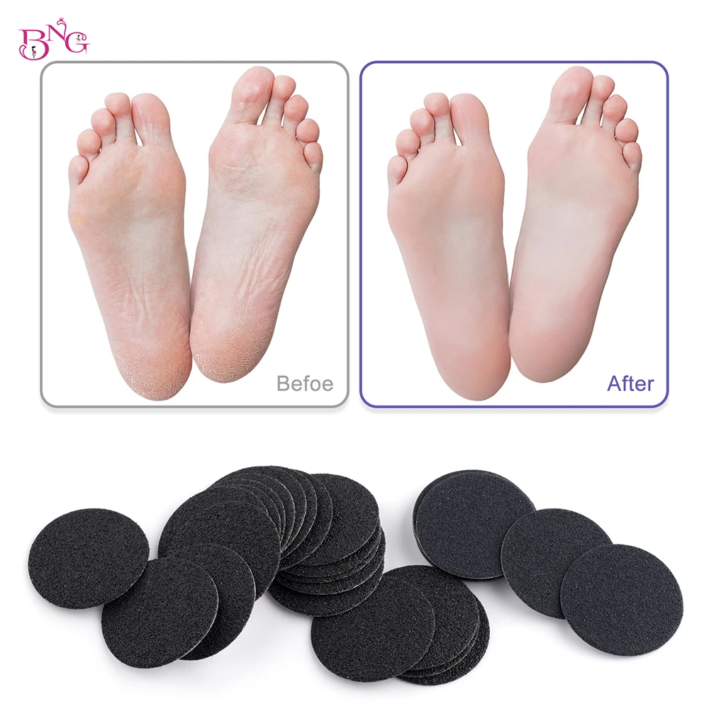 60pc Foot Pedicure Disc Set Callus Remover Feet Replaceable Sandpaper Dead Skin Removal Smart Pedicure Nozzles Professional 25mm